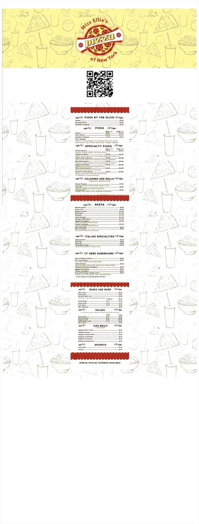 Miss Ellies Pizza QR Code Menus