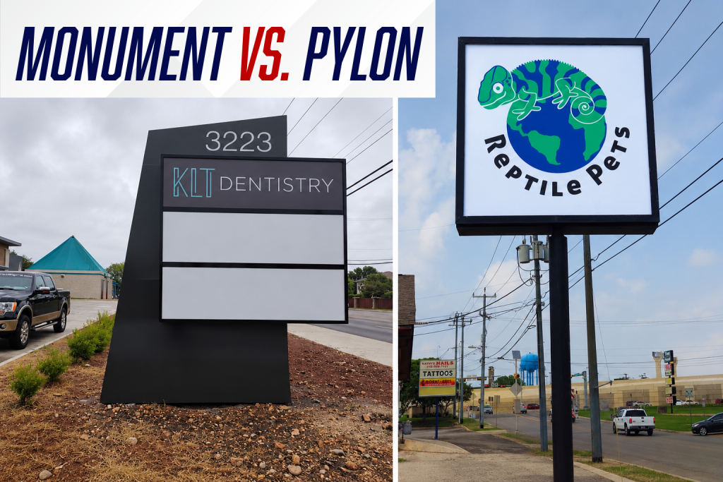 Monument Signs vs Pylon Signs for Your Site
